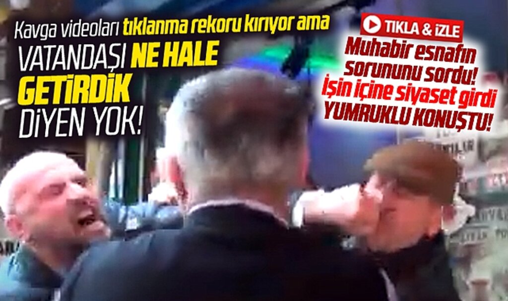 Samsun'da sokak röportajı sırasında yumruklu kavga çıktı