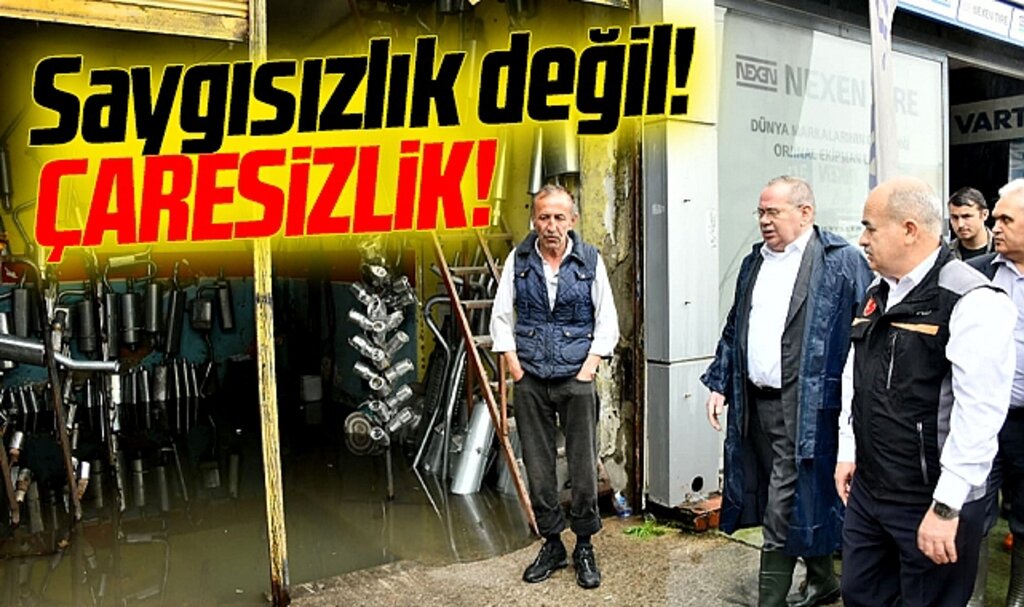 Samsun Valisi Dağlı, sağanak yağmurda göle dönen Gülsan Sanayi esnafını ziyaret etti