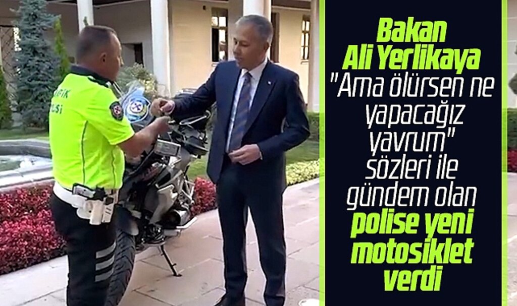 Samsun'da 'Ama ölürsen ne yapacağız yavrum' diyen polise Bakan yeni motosiklet verdi