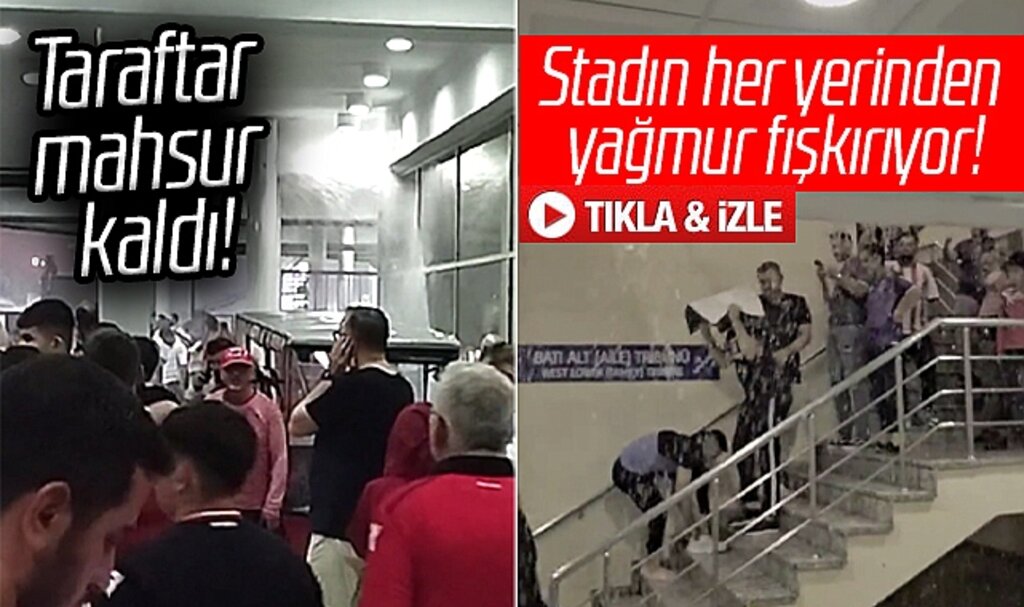 Samsun'da maç iptal oldu! Samsunspor taraftarı yağmurda statda mahsur kaldı
