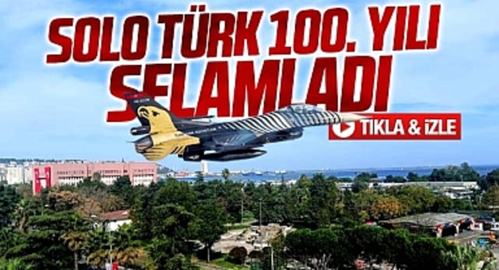 Samsun'da Solo Türk uçakları Cumhuriyetin 100. yılını selamladı