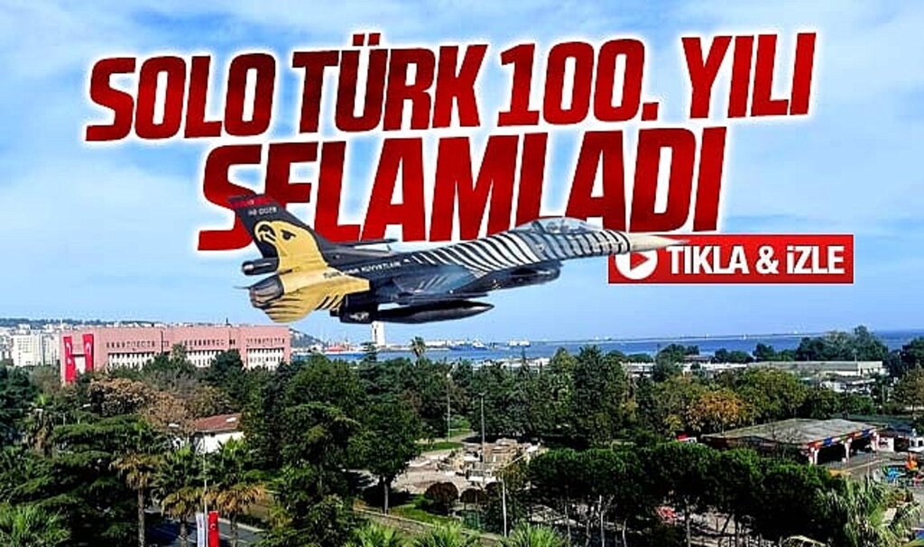 Samsun'da Solo Türk uçakları Cumhuriyetin 100. yılını selamladı