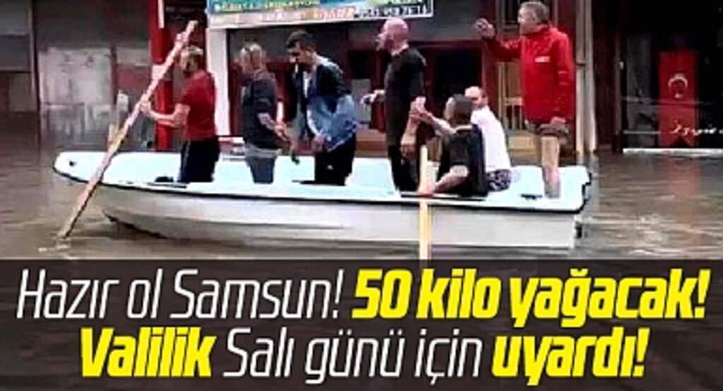 Samsun Valiliği 3 Ekim Salı günü için sağanak yağmur, sel ve heyelan uyarısı yaptı