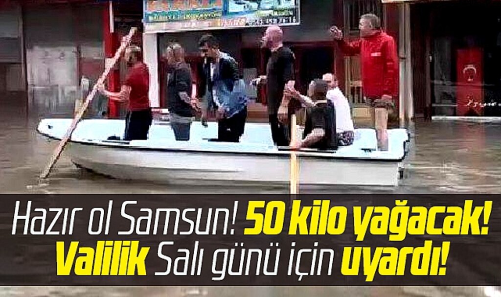 Samsun Valiliği 3 Ekim Salı günü için sağanak yağmur, sel ve heyelan uyarısı yaptı