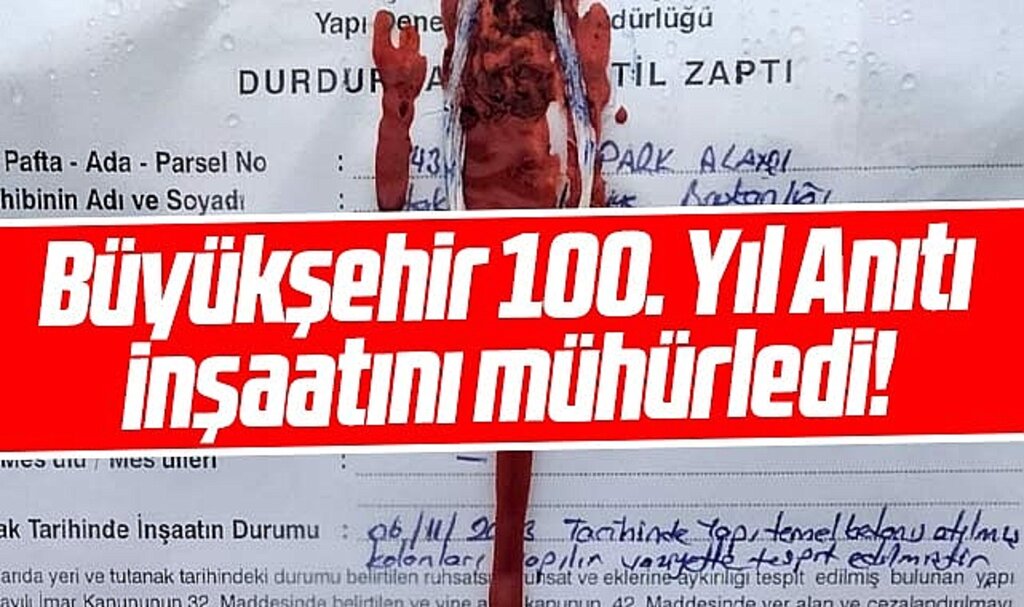 Samsun Büyükşehir Atakum Kent Meydanındaki 100. Yıl Anıtı inşaatını mühürledi