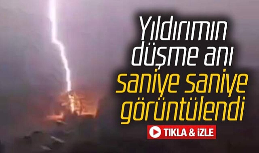 Samsun'da ormanlık alana düşen yıldırım saniye saniye görüntülendi
