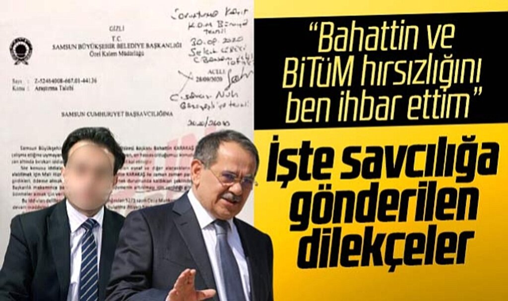 SBB Başkanı Demir'in Bahattin ve BİTÜM hırsızlığını ihbar ettiği işte o dilekçeler