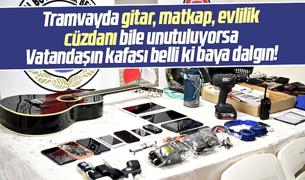 Samsun'da dalgın vatandaş tramvayda gitar, matkap, evlilik cüzdanını unutuyor