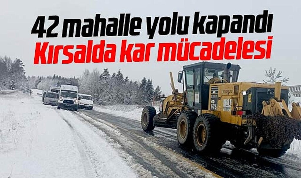 Samsun'da kar yağdı! 42 mahalle yolu kapandı