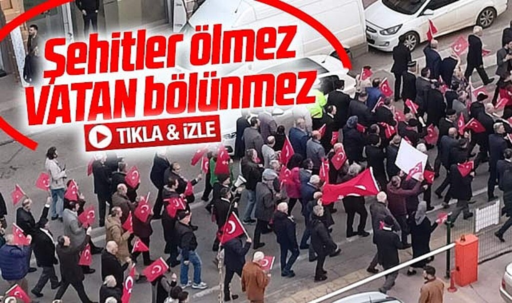 Samsun'da şehitler için yürüyüş yapıldı! Şehitler ölmez Vatan bölünmez