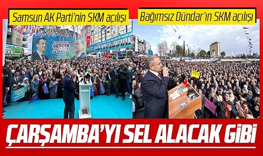 Samsun'da bağımsız aday Hüseyin Dündar'ın SKM açılışındaki kalabalık dikkat çekti