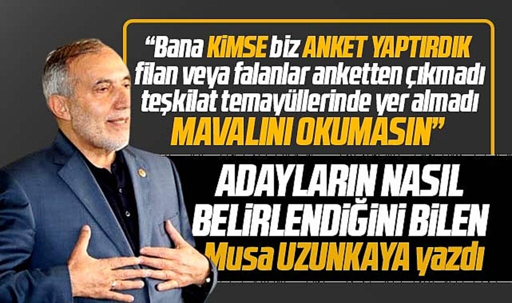 Samsun Kent Haber | Samsun Haber | Samsun Haberleri'de Musa Uzunkaya yazdı! Bana kimse anket mavalı okumasın