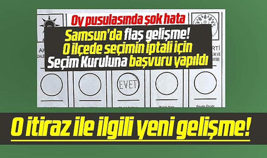 Samsun Bafra'da yerel seçimin iptali için Seçim Kurulu'na yapılan itirazda yeni gelişme