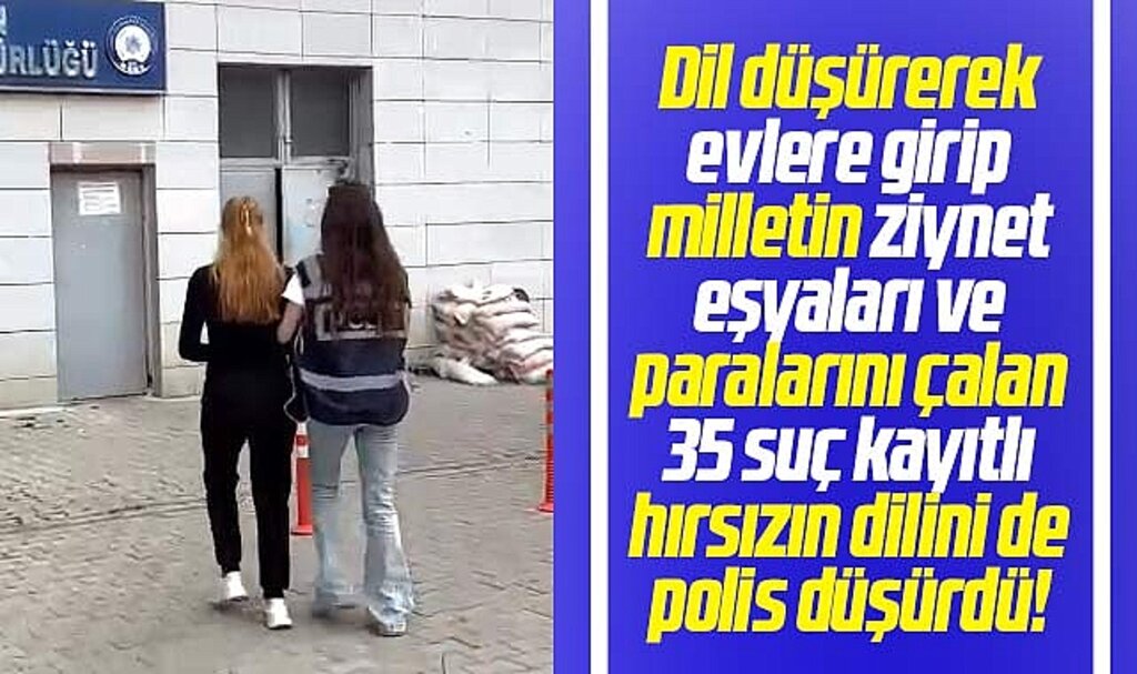 Samsun'da dil düşürerek girdiği evlerden para çalan hırsızın dilini de polis düşürdü!