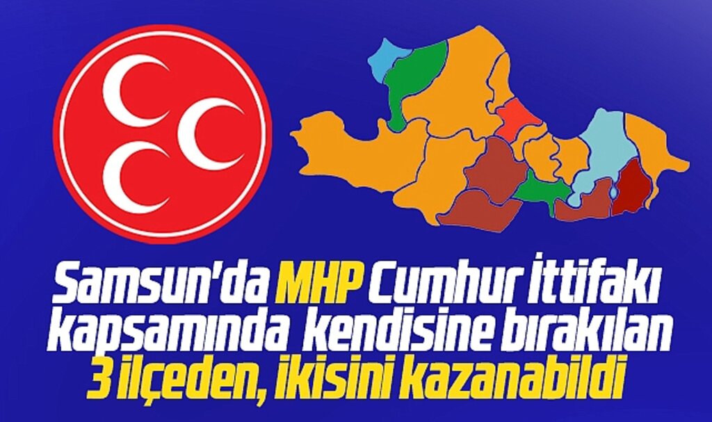 Samsun'da MHP 31 Mart yerel seçiminde 3 belediyeden ikisini kazandı