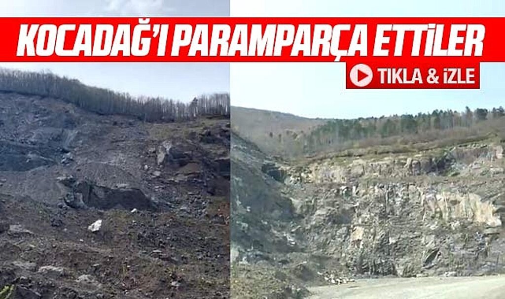 Samsun'un Atakum ilçesindeki Kocadağ paramparça edildi