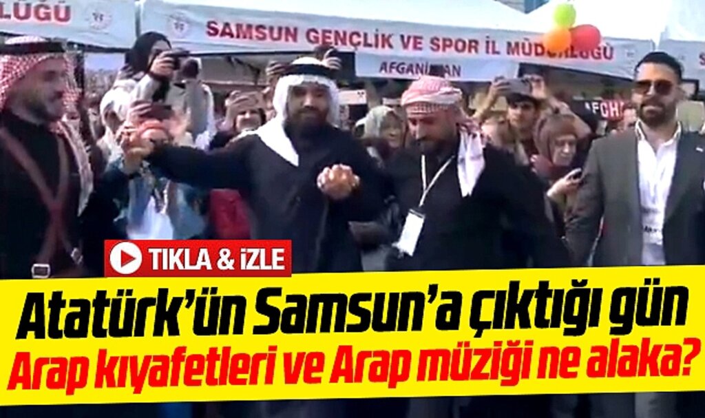 Samsun'da 19 Mayıs bayramında Araplar Arap müziği ile halay çekti