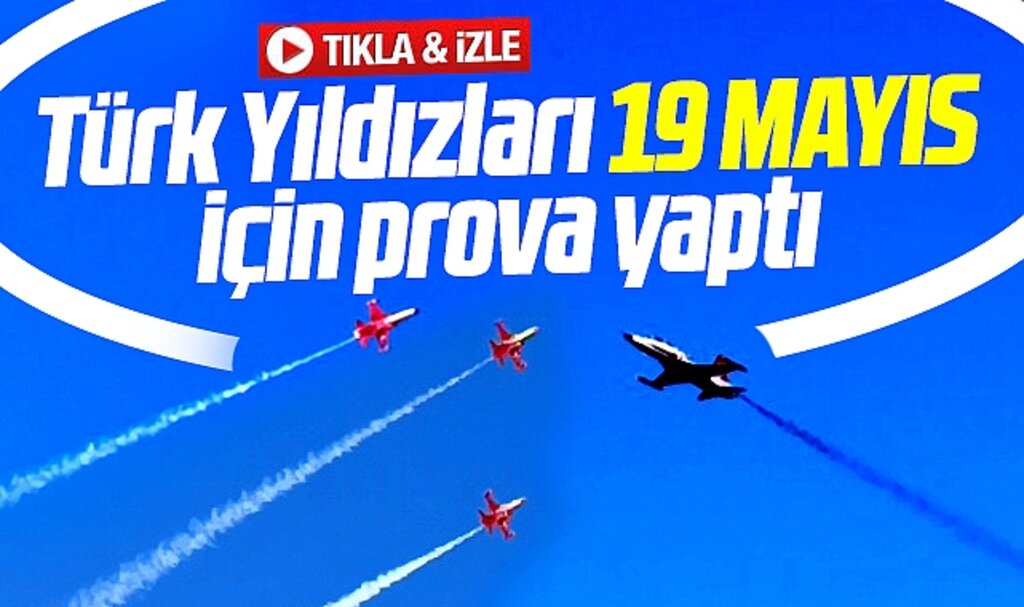 Samsun'da Türk Yıldızları 19 Mayıs öncesi prova uçuşu yaptı