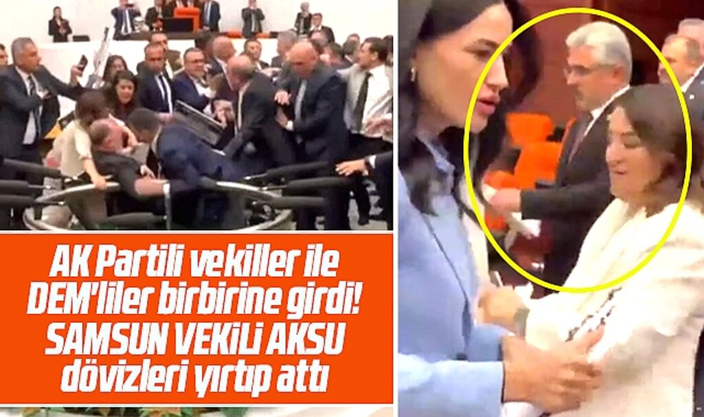 AK Parti Samsun Milletvekili Ersan Aksu, DEM'lilerin açtığı dövizleri yırttı