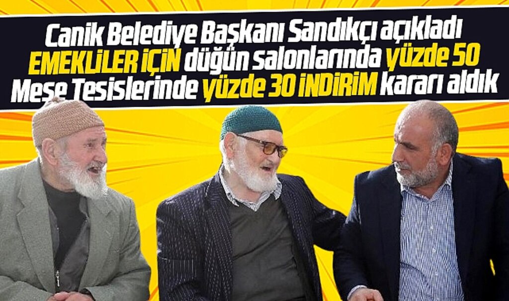 Canik Belediyesi emekliler için Meşe Tesisleri ve düğün salonlarında indirim kararı aldı