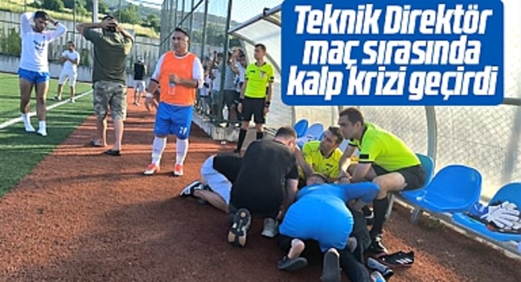 Samsun'da Yakakent Denizspor Teknik Direktörü Kullukçu maç sırasında kalp krizi geçirdi