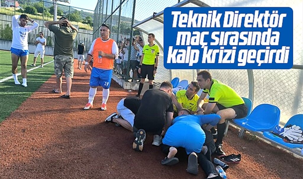 Samsun'da Yakakent Denizspor Teknik Direktörü Kullukçu maç sırasında kalp krizi geçirdi