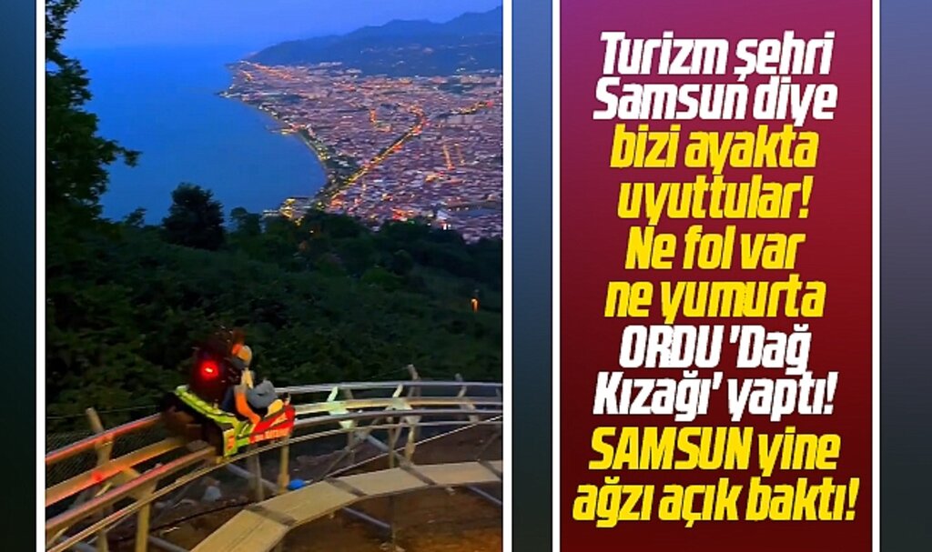 Samsun ve Samsunluyu turizm şehri diye ayakta uyuttular! Ordu dağ kızağı yaptı!