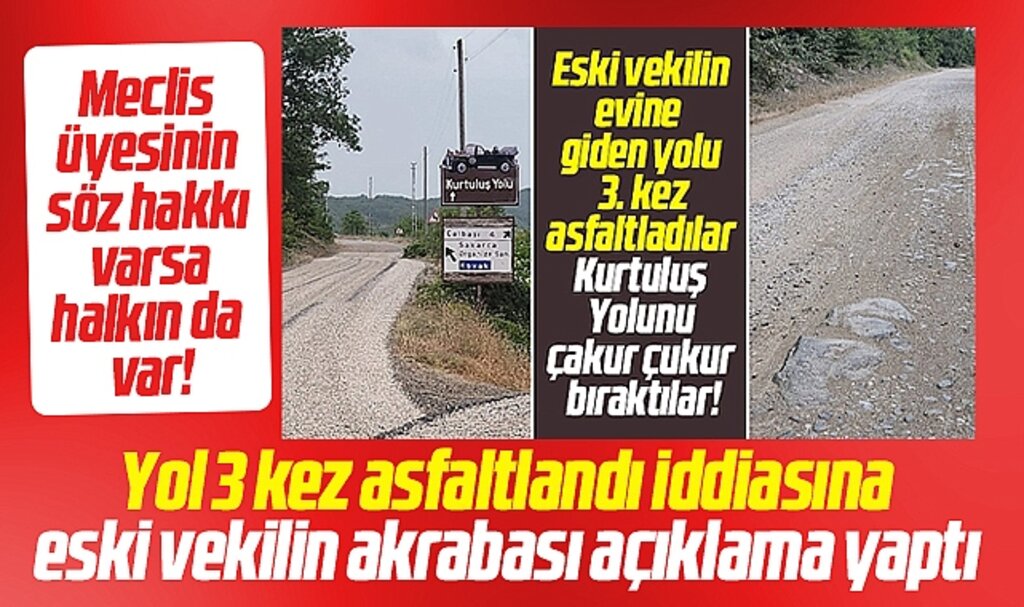 Samsun'da eski vekilin evine giden yol üç kez asfaltandı iddiasına açıklama