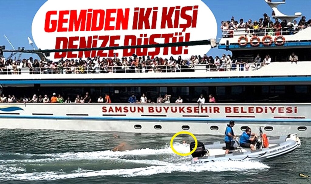 Samsun'da gemiden iki kişi denize düştü, polis kurtarma operasyonu yaptı!