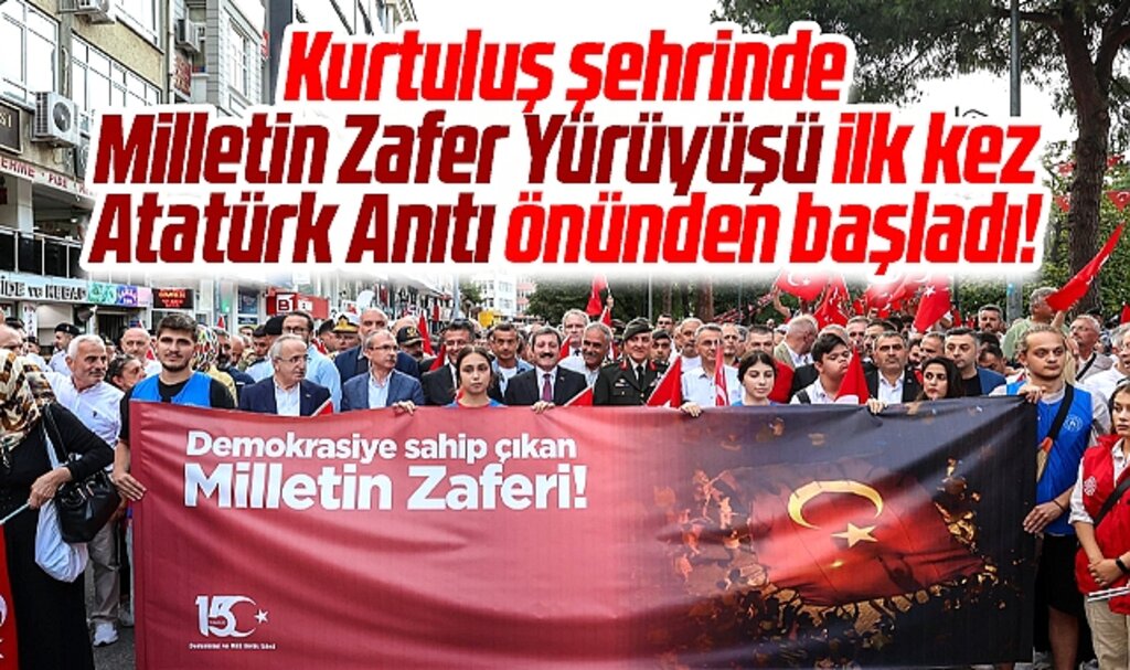 Samsun'da Milletin Zaferi Yürüyüşü bu yıl ilk kez Atatürk Anıtı'ndan başlatıldı