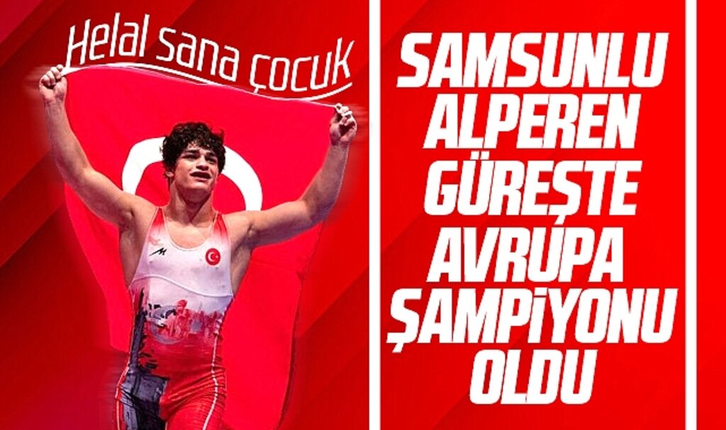 Samsunlu milli güreşçi Alperen Berber Sırbıstan'da Avrupa Şampiyonu oldu
