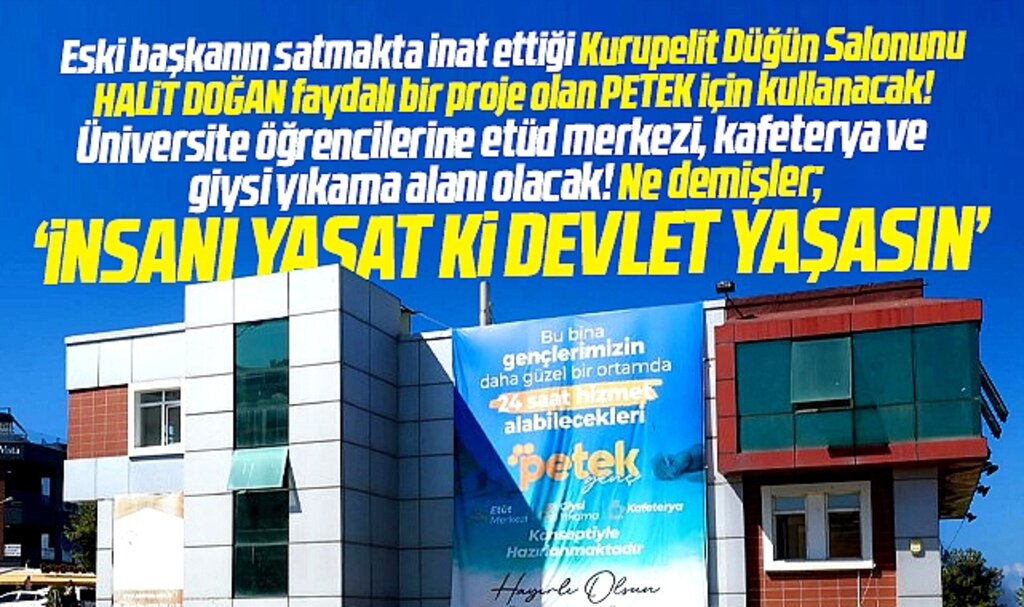 Samsun'da Halit Doğan eski Kurupelit Düğün salonunu Petek projesine tahsis etti