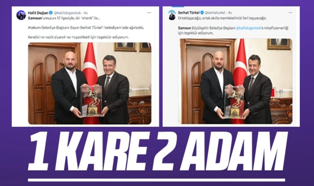 Samsun'da Halit Doğan ve Serhat Türkel'in birlik fotoğrafı 1 kare iki adam yorumu aldı 