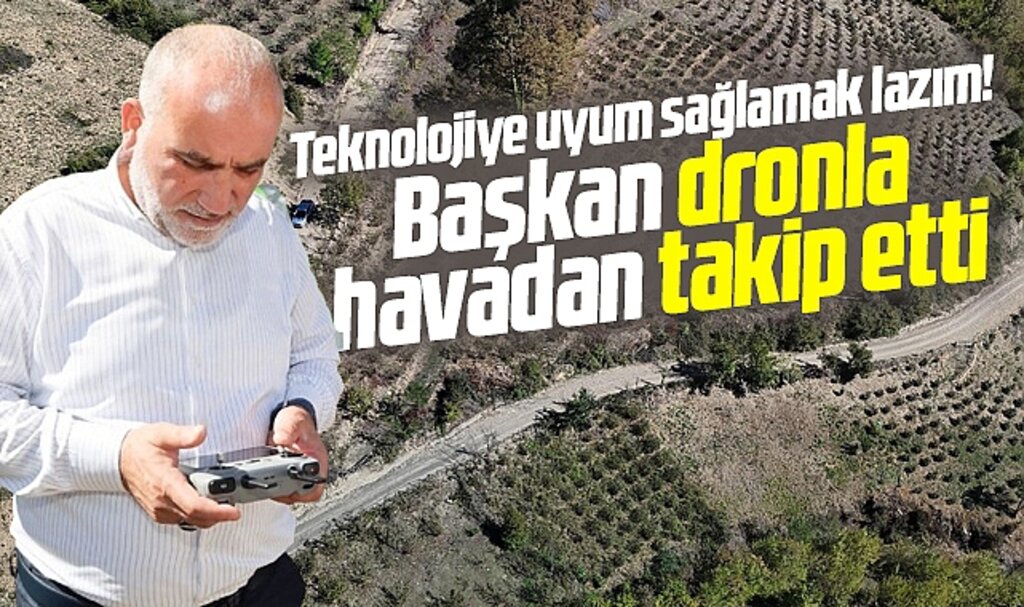 Samsun'da Canik Belediye Başkanı Sandıkçı çalışmaları dronla takip etti