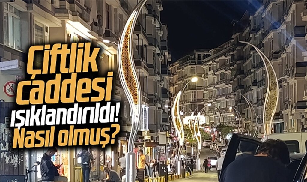 Samsun'da Çiftlik caddesi, dekoratif aydınlatmalarla süslendi