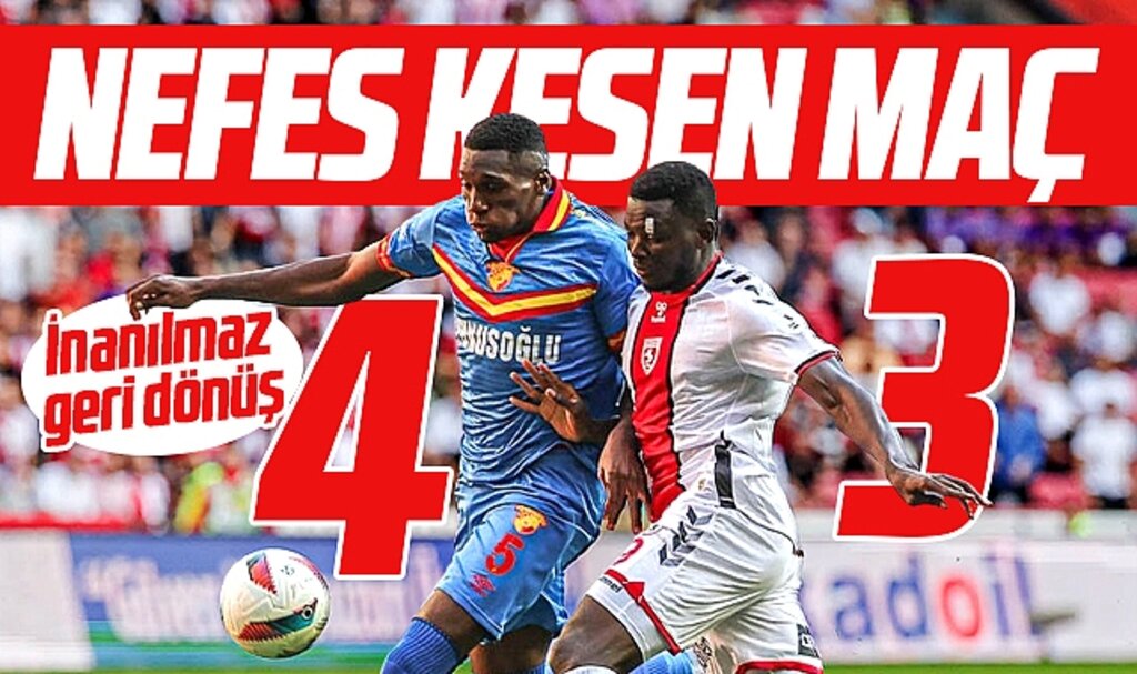 Samsunspor 3-1 geriye düştüğü Göztepe maçını 4-3 kazandı