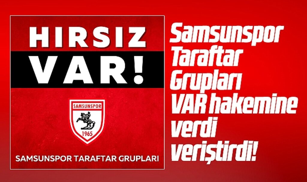 Samsunspor Taraftar Grupları Konyaspor maçı VAR hakemine verdi veriştirdi