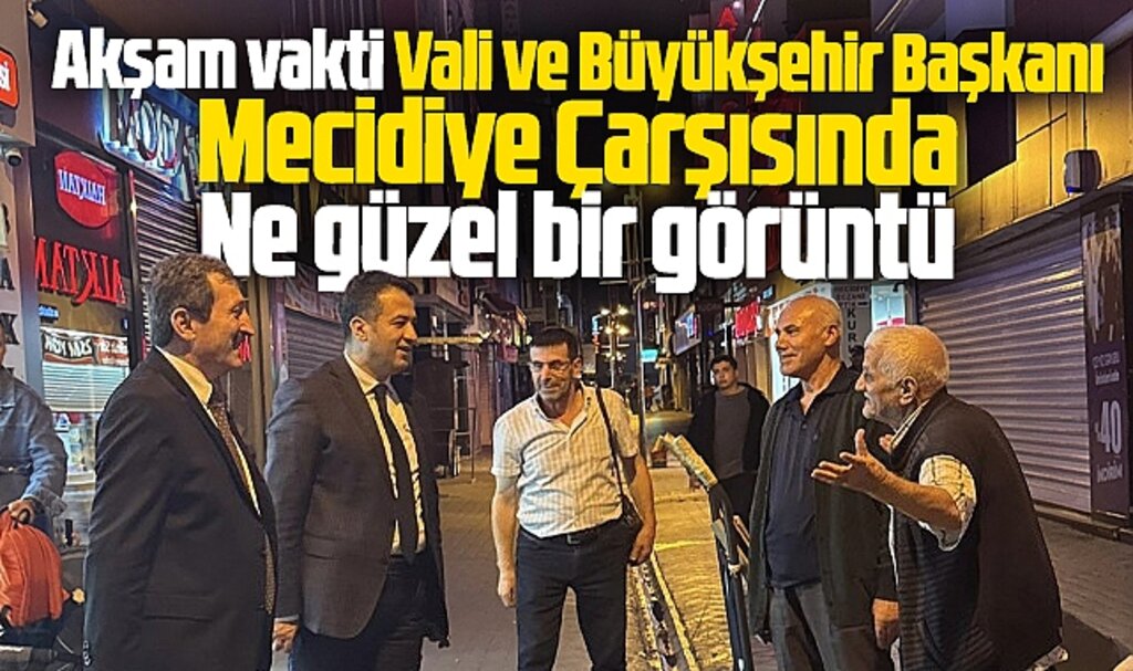 Samsun Valisi Tavlı ve Büyükşehir Başkanı Doğan Mecidiye Çarşısında yürüyüş yaptı