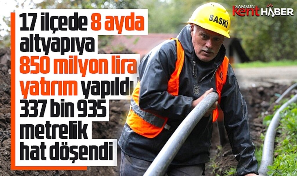 Samsun Büyükşehir Belediyesi 8 ayda 17 ilçeye 850 milyon lira yatırım yaptı