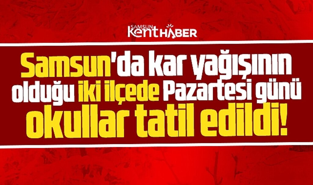 Samsun'da son dakika! Asarcık ve Havza'da 25 Kasım Pazartesi okullar tatil edildi
