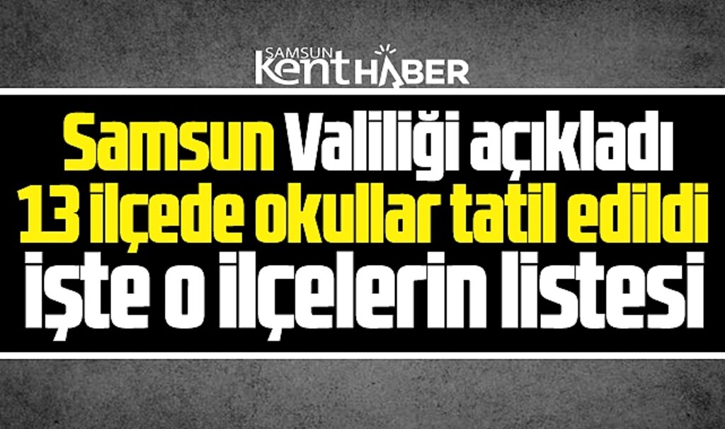 Samsun Valiliği açıkladı! 25 Kasım Pazartesi Samsun'da 13 ilçede okullar tatil edildi