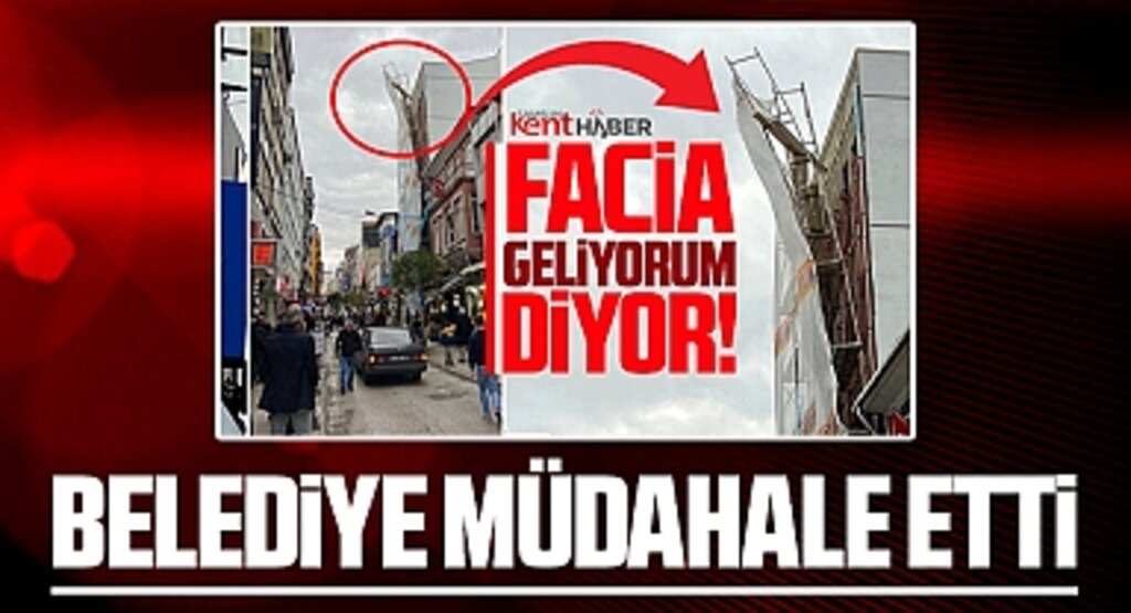 Samsun'da iskelesi can güvenliğini tehdit eden binaya belediye müdahale etti