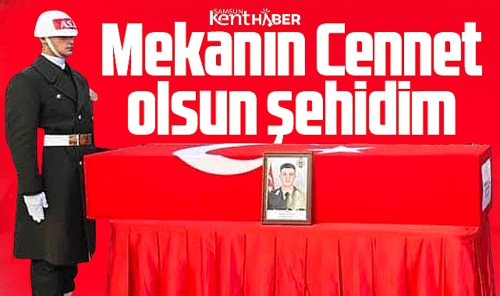 Samsun'da şehit teğmen Tunahan Dağlı'nın cenazesi Vezirköprü'de toprağa verildi