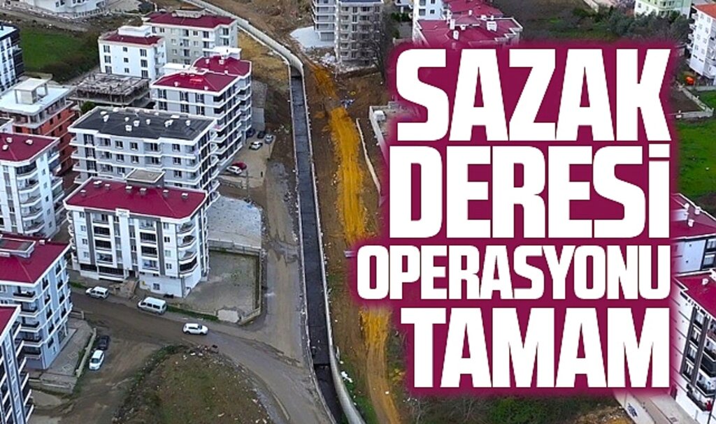 Samsun Atakum'da taşkın riski bulunan Sazak Deresi'nın ıslah çalışmaları tamamlandı
