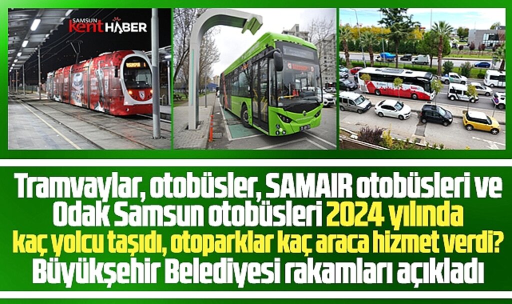 Samsun Büyükşehir 2024 yılı toplu taşımada hizmet verilen yolcu sayısını açıkladı 