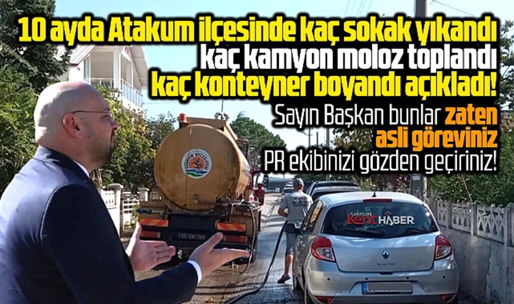 Samsun'da Atakum Belediyesi kaç konteynerin boyandığını ve yıkanan sokak sayısını açıkladı