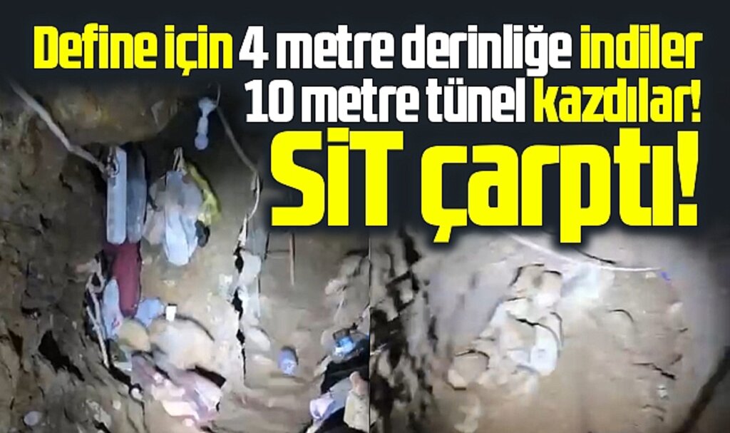 Samsun'da SİT alanında 10 metre tünel kazıp define arayan 3 defineci yakalandı