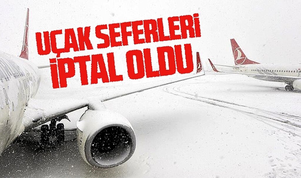 Samsun Çarşamba Havalimanında kar nedeniyle bazı uçak seferleri iptal edildi