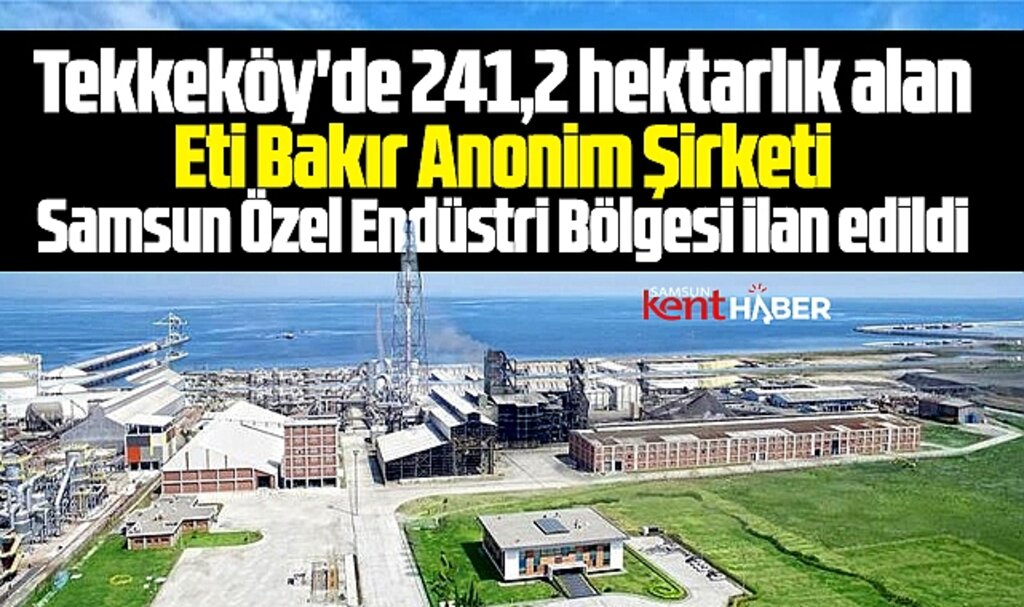 Samsun'da 241.2 hektarlık alan Eti Bakır için Özel Endüstri Bölgesi ilan edildi