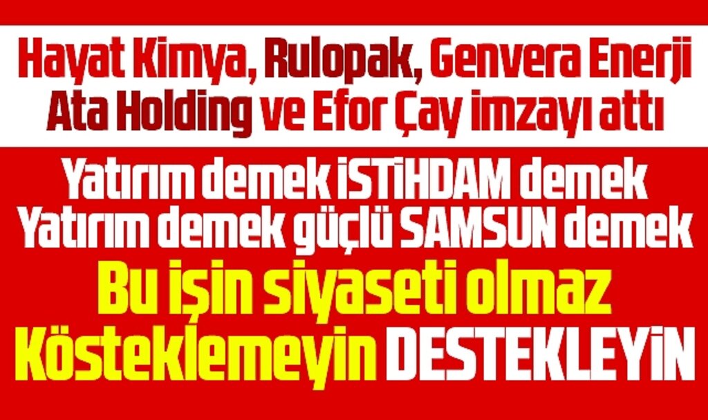 Samsun Havza OSB'de 5 firma, yatırım için sözleşmelerini imzaladı